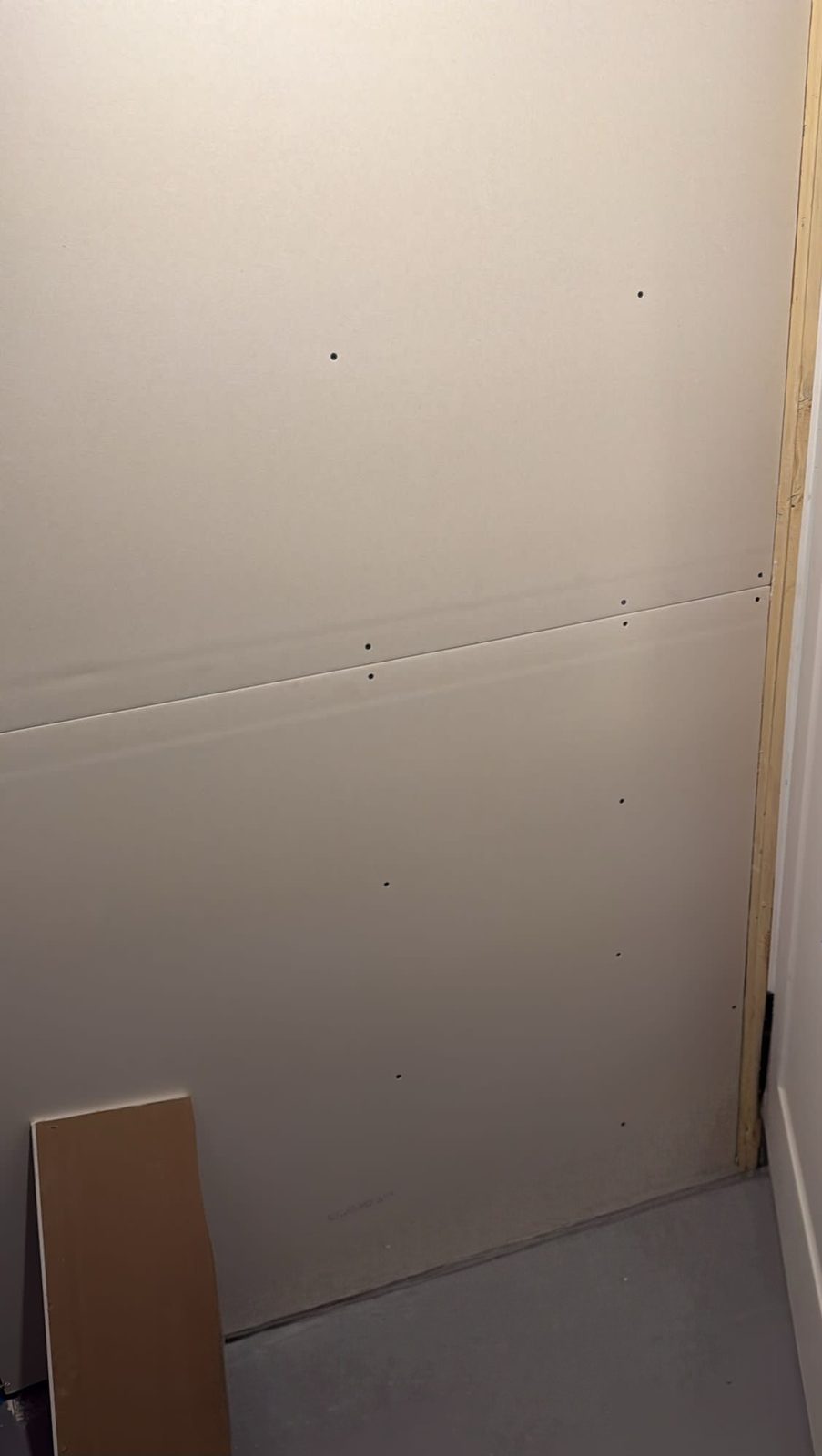 Drywall boarded and ready for taping and mudding